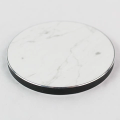 POWR Marble Pattern Black Fast Charge Wireless Charging Pad 4" No Cord