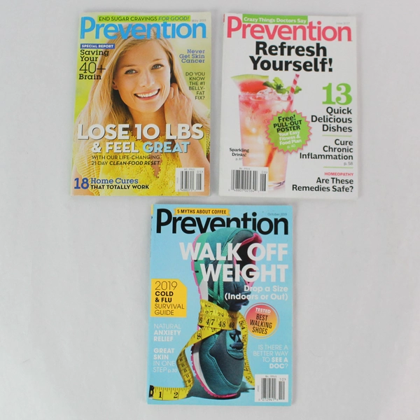 Lot of 3 Prevention Magazine May 2015 June 2017 and October 2019 Issues