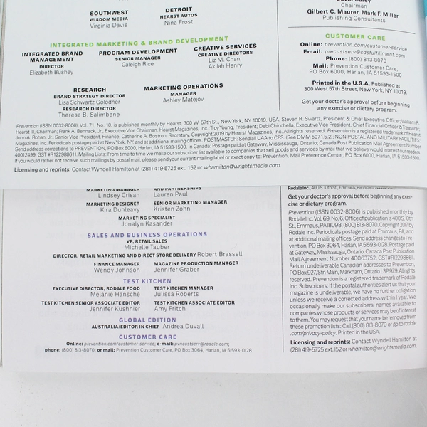 Lot of 3 Prevention Magazine May 2015 June 2017 and October 2019 Issues