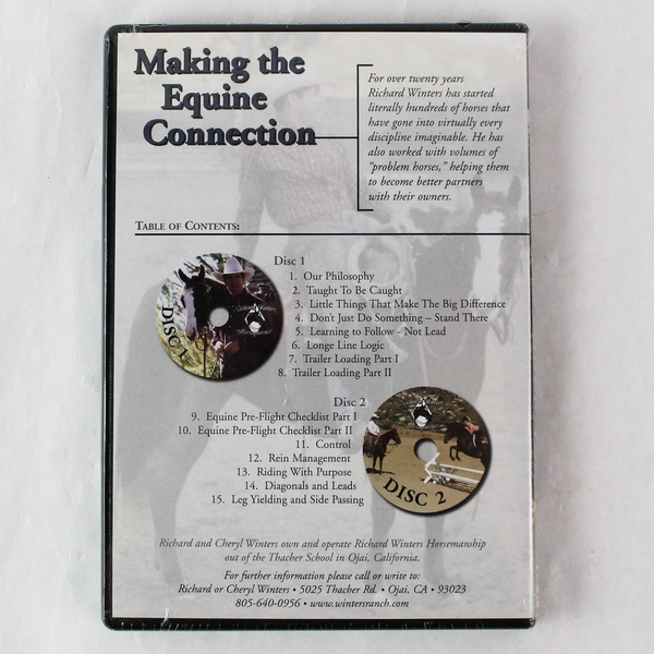 Richard Winters Horsemanship Making The Equine Connection DVD 2 Disc Sealed