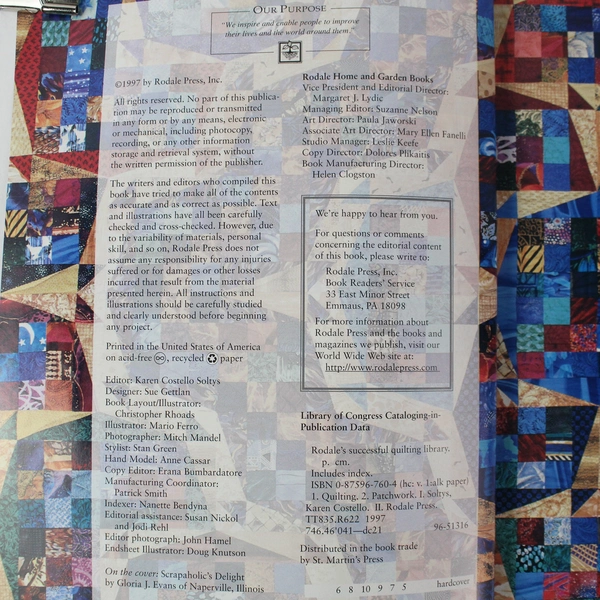 Perfect Piecing Karen Costello Soltys Editor Rodale Press 1997 HC Quilting