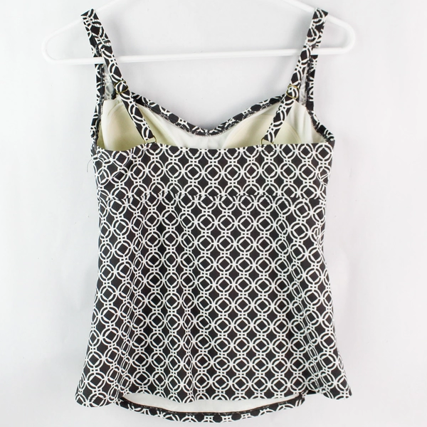 NWT Merona Gray And White Patterned Swimsuit Top Women's Size Medium