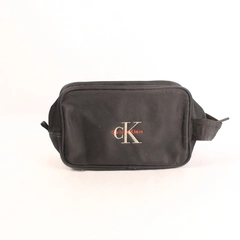 Calvin Klein Black Toiletry Bag Travel Cosmetic Case with Embroidered Logo