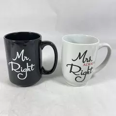 Dat'l Do It Black Mr. Right And White Mrs. Always Right Coffee Mugs 