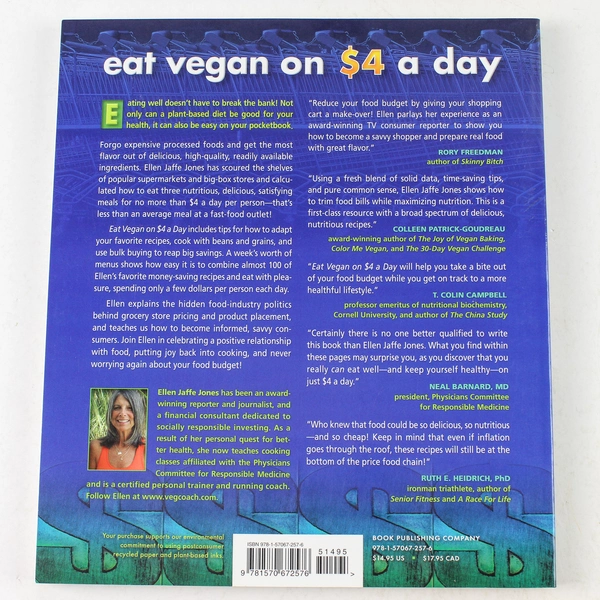 Eat Vegan on $4.00 A Day Ellen Jaffe Jones 2011 Paperback Signed