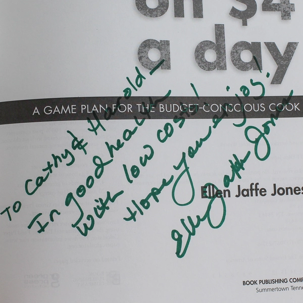 Eat Vegan on $4.00 A Day Ellen Jaffe Jones 2011 Paperback Signed