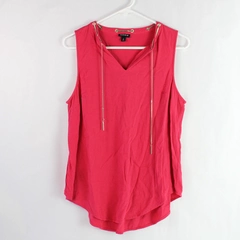 Torrid Red Sleeveless Blouse with Silver Tone Chain Accent Women's Size 0