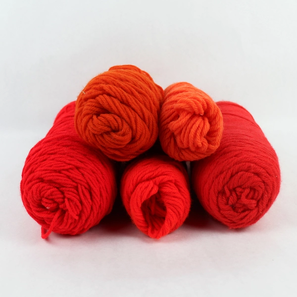 Lot of 5 Partial Yarn Skeins in Assorted Shades of Orange 25 Oz.
