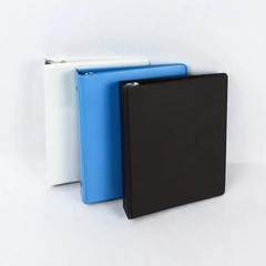 Lot of 3 Small Three-Ring Binders 1.5" Black White & Blue Office School Supplies
