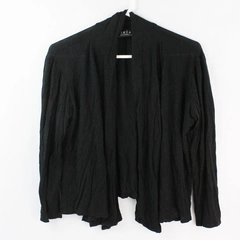 JKLA California Black Open-Front Half-Sleeve Cotton Top Women's Size Large