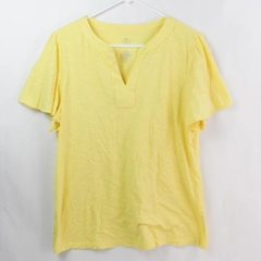 St. John's Bay Yellow Cotton T-Shirt Women's Size Large