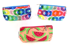 Lot of 3 Colorful Kapitza & Donald Canvas Cosmetic Makeup Bags