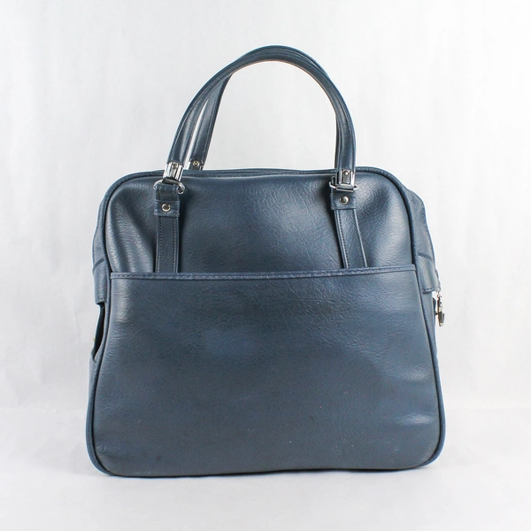 Vintage Escort American Blue Leather Luggage Carry-On Travel Handbag Suitcase