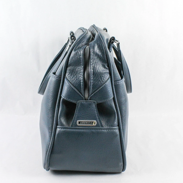 Vintage Escort American Blue Leather Luggage Carry-On Travel Handbag Suitcase
