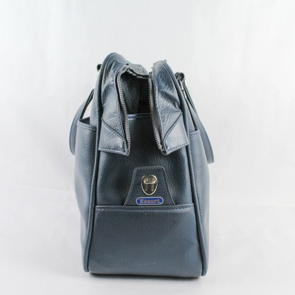 Vintage Escort American Blue Leather Luggage Carry-On Travel Handbag Suitcase