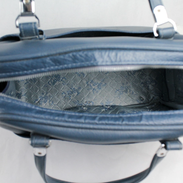 Vintage Escort American Blue Leather Luggage Carry-On Travel Handbag Suitcase
