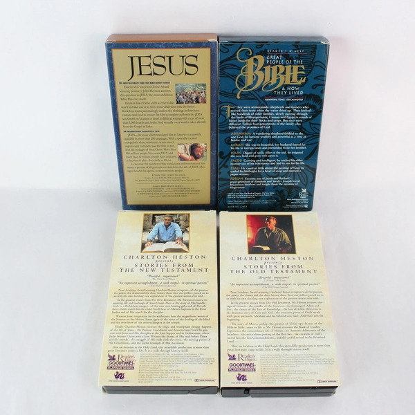 Lot of 4 Religious Christian Biblical VHS Tapes