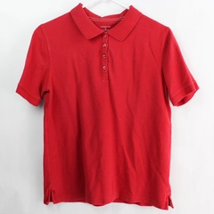 Croft & Barrow Red Short-Sleeve Cotton Polo Shirt Women's Size Medium