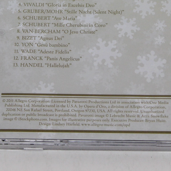 A Passion For Pavarotti Christmas Album CD 2011 Allegro Good Condition