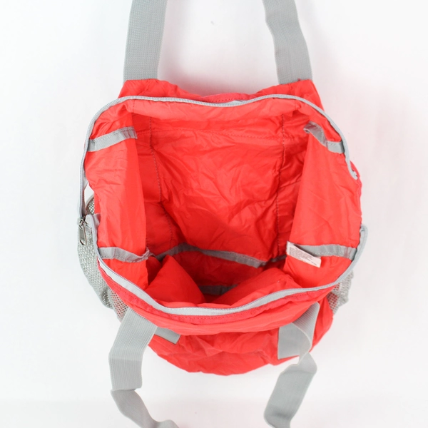Eddie Bauer Red Nylon Folding Expandable Travel Tote Bag