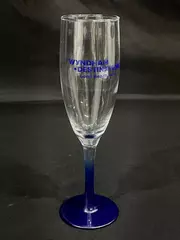 Wyndham Destinations Crystal Blue Stem Champagne Flute Long Beach WA 7.75"