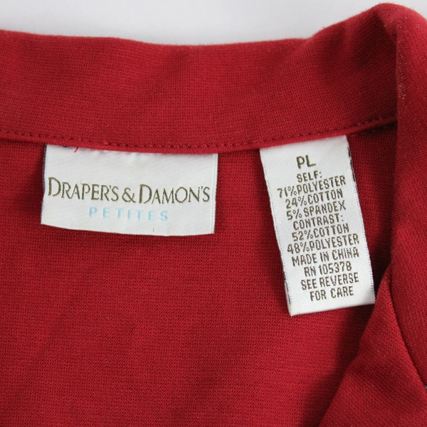Drapers & Damons Petites Blazer Jacket Size PL Red Button Front Woven Knit 