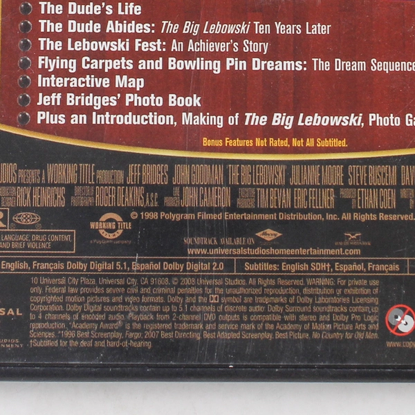 The Big Lebowski DVD 2008 2-Disc Set Universal