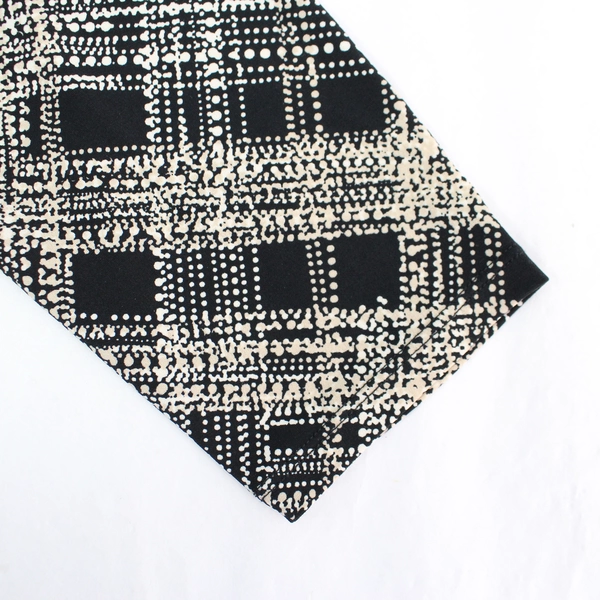 Susan Graver Black Beige Geometric Long-Sleeved Button-Up Top Women's Size 1X