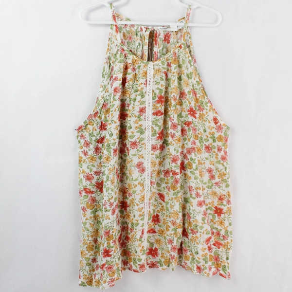 Hippie Rose Multicolor Flower-Patterned Spaghetti Strap Top Women's Size Small