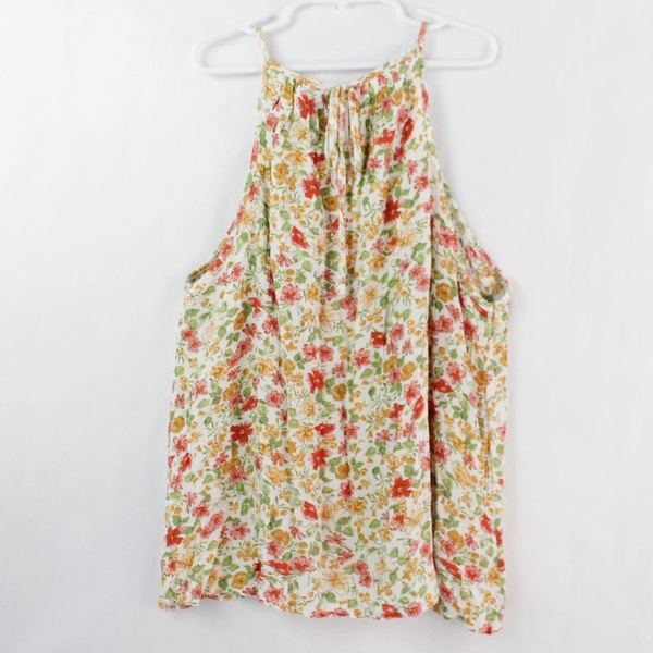 Hippie Rose Multicolor Flower-Patterned Spaghetti Strap Top Women's Size Small