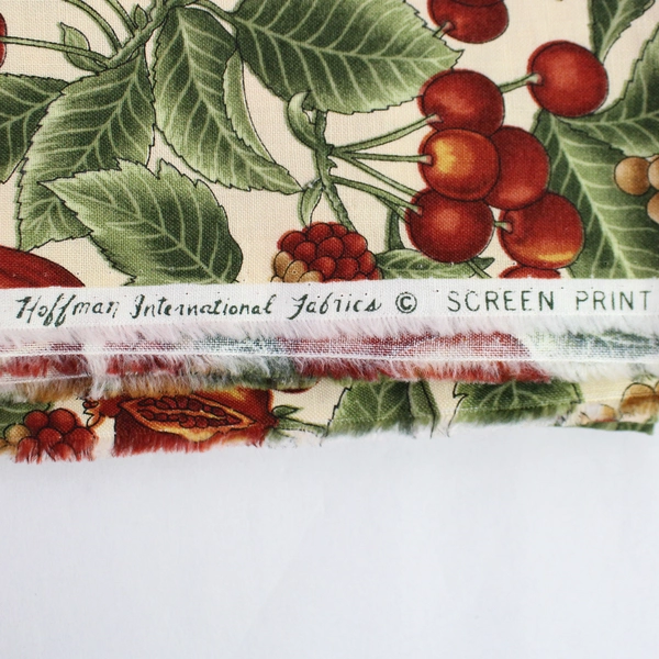 Vintage Hoffman International Fabrics Screen Print Fruit Patterned 43" x 162"