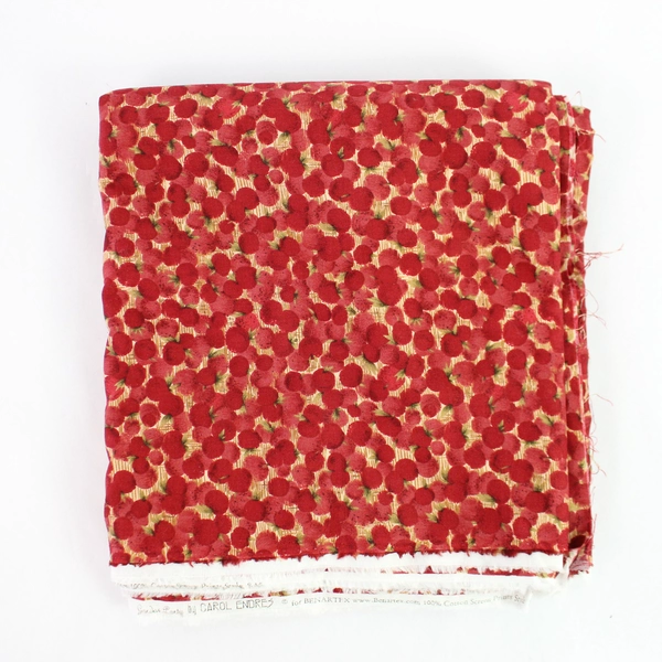 Garden Party by Carol Endres 100% Cotton Red Screen Print Fabric Benartex 4 yds