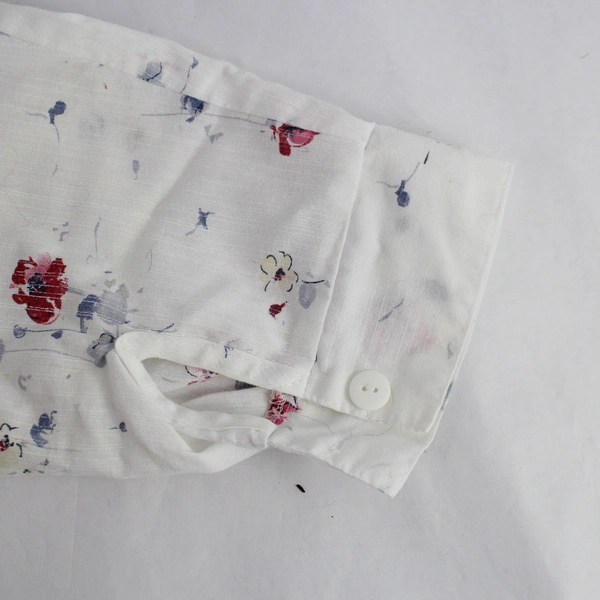 Vintage Tapestry Flower Print Long-Sleeve Button-Up Blouse Women's Size XL
