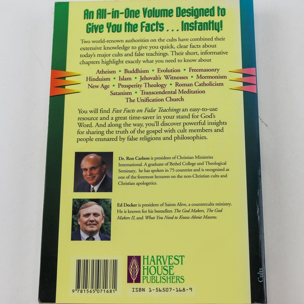 Fast Facts On False Teachings Ron Carlson Ed Decker 1994 Harvest House PB Book