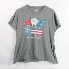 Pivotal Partners Gray Patriotic America The Beautiful T-Shirt Women's Size XL