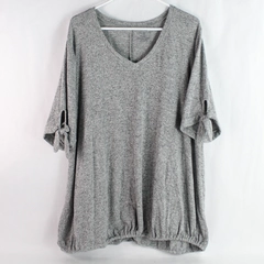 Lane Bryant Gray Relaxed Fit V-Neck Shirt Women's Size 22/24