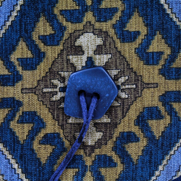 Unbranded Blue Denim Fabric Cross Body Bag w/ Unique Pattern Magnetic Closure