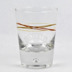 Baileys Irish Cream Clear Bubble Bottom Rocks Glass