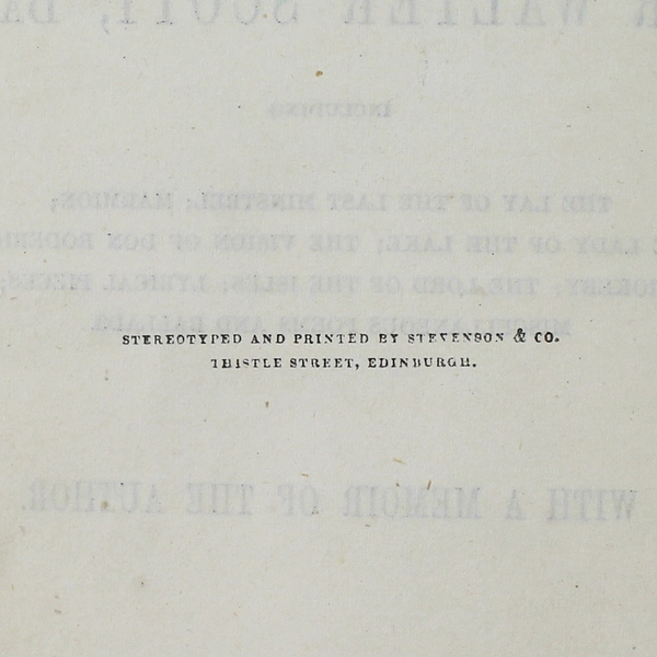 Memoirs of the Life of Sir Walter Scott Bart Vol.VI 1851 Hardcover