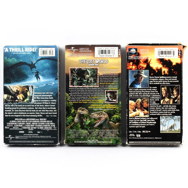 Lot of 3 Jurassic Park 1-3 VHS Tapes Universal Studios Steven Spielberg
