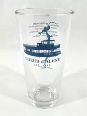 Coeur d'Alene Idaho Souvenir Glass Tumbler with Map Est 1980
