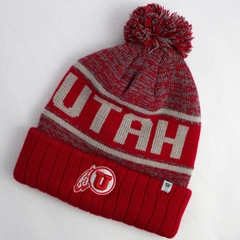 University of Utah Utes Red Gray White Winter Knit Hat Beanie One Size