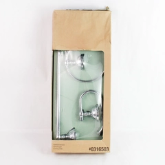 New Sealed Allen + Roth Wall-Mounted Silver-Tone Bathroom Hardware Set