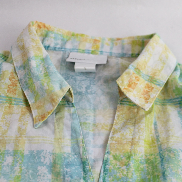 Alfred Dunner Multicolor Plaid Short-Sleeved Button-Up Shirt Women's Large