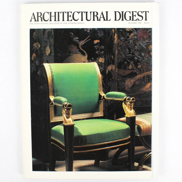 Vintage Architectural Digest Magazine October 1986