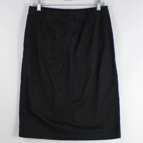 Gap Khakis Black Button Up Front Skirt Women's Size 8 Straight 100% Cotton