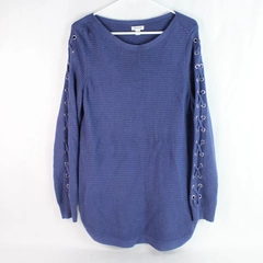 Westport Blue Cotton Blend Knit Sweater Women's Size Large