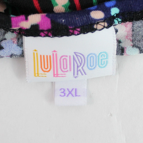LuLaRoe Multicolor Patterned Crew Neck T-Shirt Women's Size 3XL