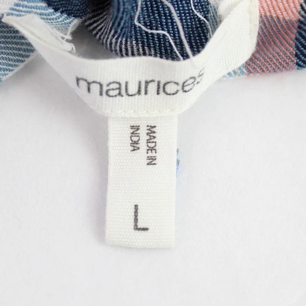 Maurices Red Yellow & Blue Plaid Open-Front Top Women's Size Large