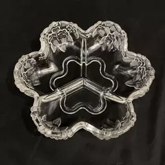 Mikasa Carmen 10.5 Inch Frosted Pansy Flower Shape 3 Part Relish Dish 1983-2003